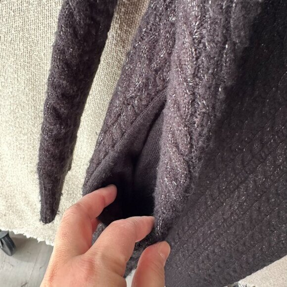 Moussy Mock Neck Knee Lenght Cableloose Knit Sweater Dress Black Fits Large Edgy - Picture 11 of 16